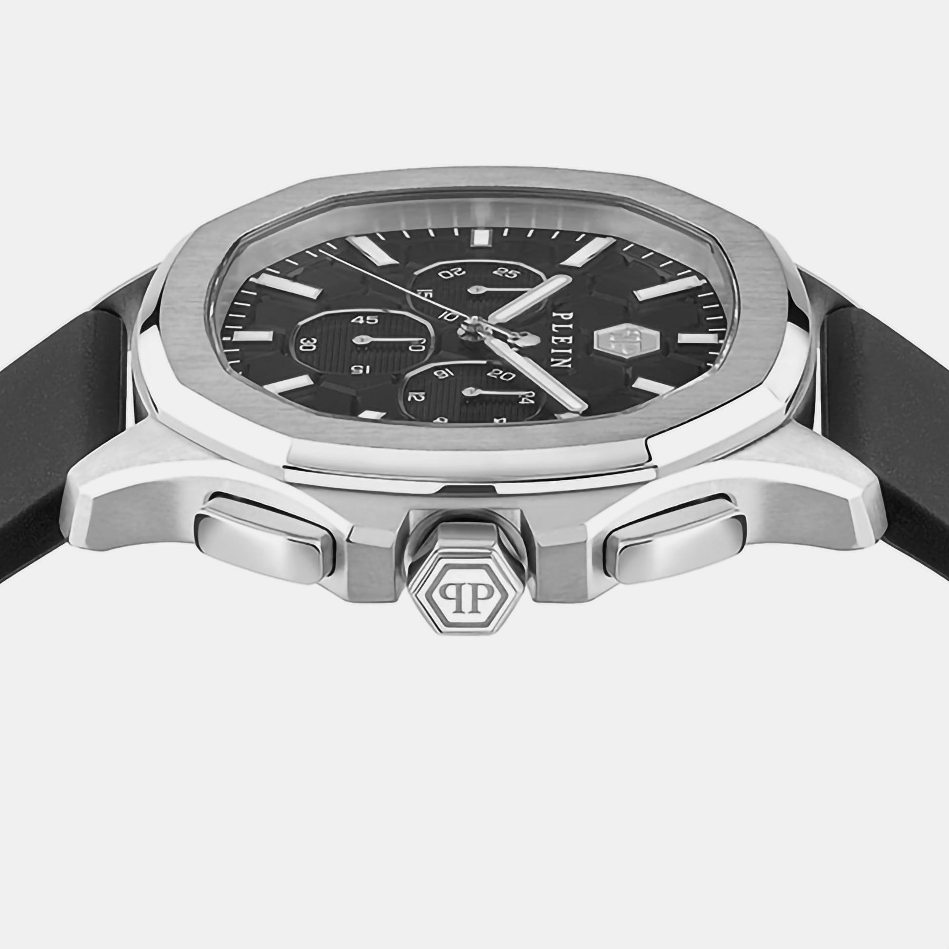High-Iconic Men Quartz Black Dial Chronograph Silicone Watch PWSAA0123