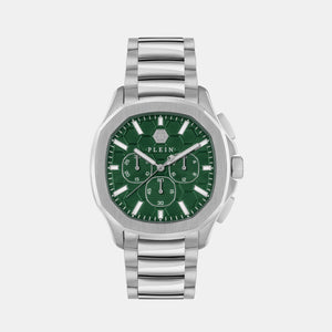 High-Iconic Men Quartz Green Dial Chronograph Stainless Steel Watch PWSAA0223