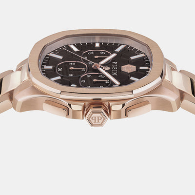 High-Iconic Men Quartz Brown Dial Chronograph Stainless Steel Watch PWSAA0623