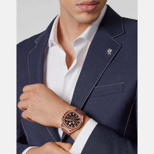 High-Iconic Men Quartz Brown Dial Chronograph Stainless Steel Watch PWSAA0623