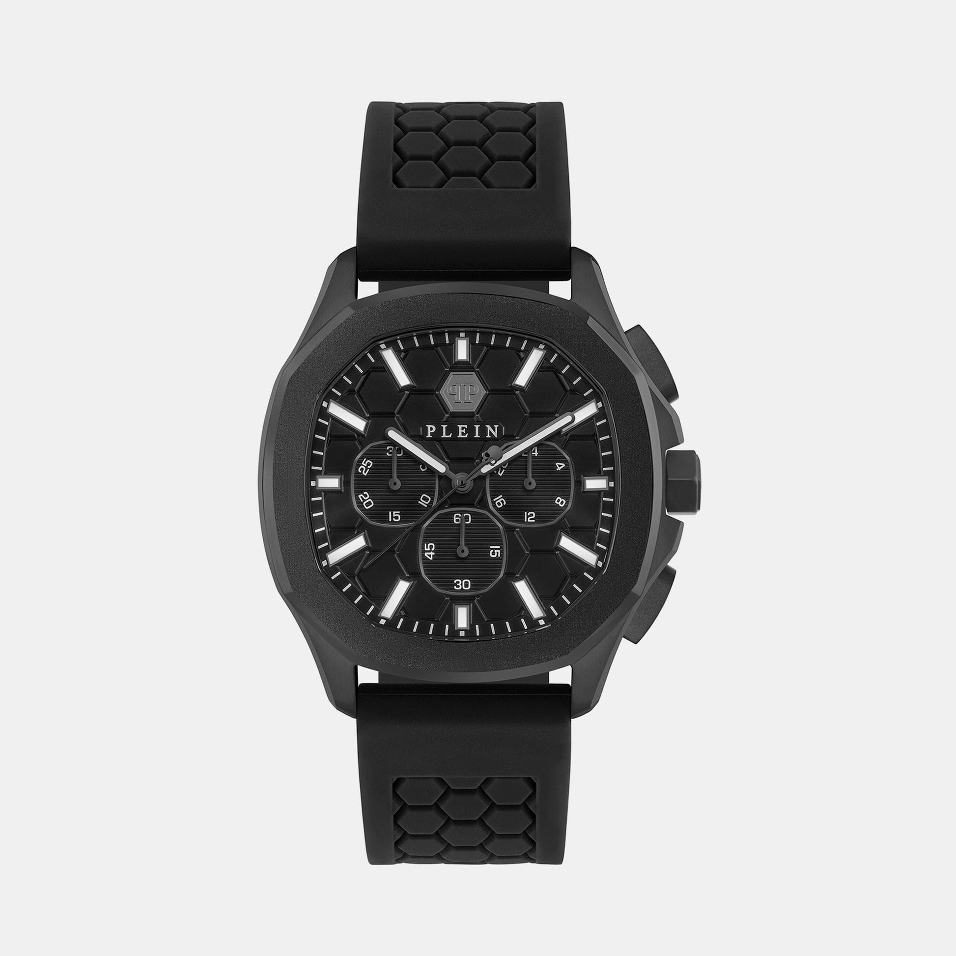 High-Iconic Men Quartz Black Dial Chronograph Silicone Watch PWSAA0823
