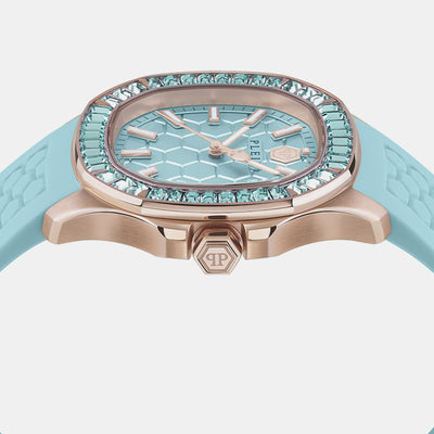 High-Iconic Women Quartz Blue Dial Analog Silicone Watch PWTAA0323