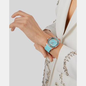 High-Iconic Women Quartz Blue Dial Analog Silicone Watch PWTAA0323