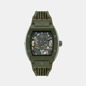 $keleton Men Automatic Green Dial Analog Silicone Watch PWVBA0223