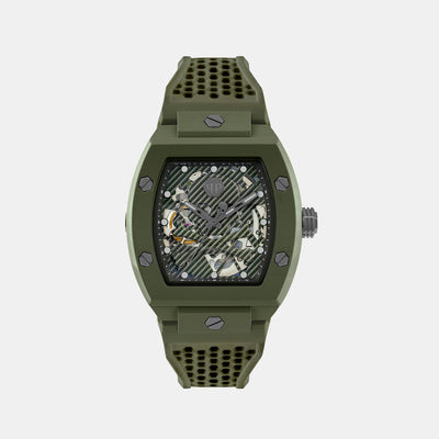 $keleton Men Automatic Green Dial Analog Silicone Watch PWVBA0223
