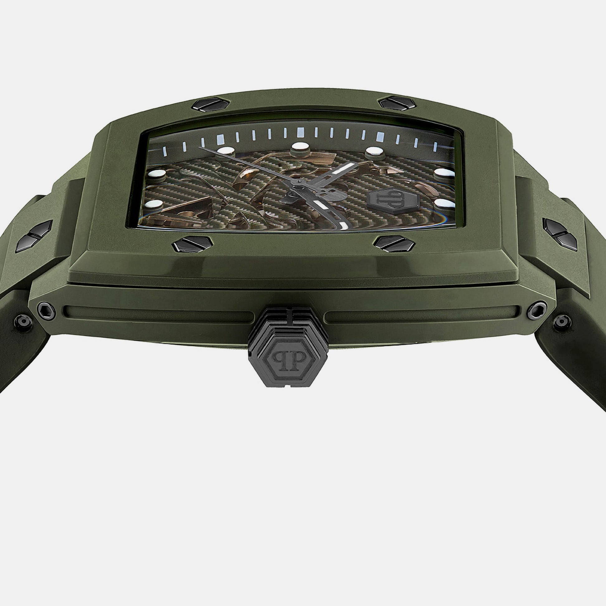 $keleton Men Automatic Green Dial Analog Silicone Watch PWVBA0223