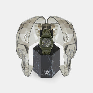 $keleton Men Automatic Green Dial Analog Silicone Watch PWVBA0223