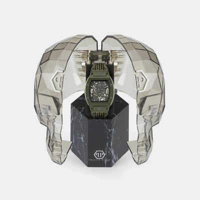 $keleton Men Automatic Green Dial Analog Silicone Watch PWVBA0223