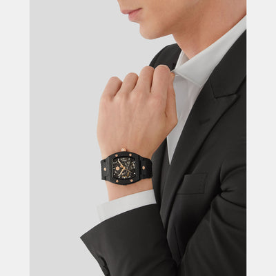 $keleton Men Automatic Black Dial Analog Silicone Watch PWVBA0523