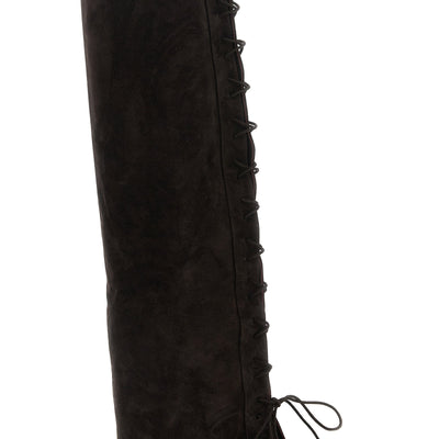 Paris Texas Jane Fold Over Lace Up Boots