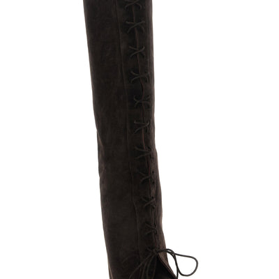 Paris Texas Jane Fold Over Lace Up Boots