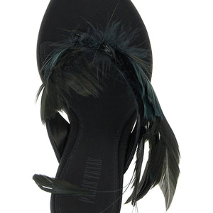 Paris Texas Lidia Feather Thong Mules