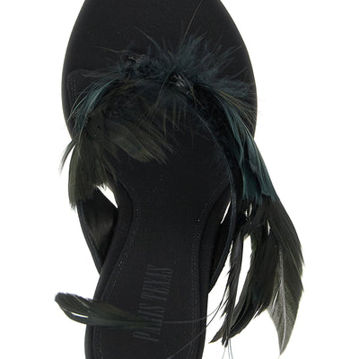 Paris Texas Lidia Feather Thong Mules