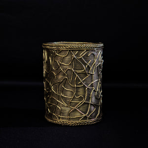 Dhokra Craft Desk Accessory - Round Rope Design Stationery Stand