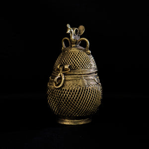 Handmade Dhokra Coconut Box (Small)