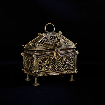 Handmade Dhokra Jewellery Box Rectangular Shaped