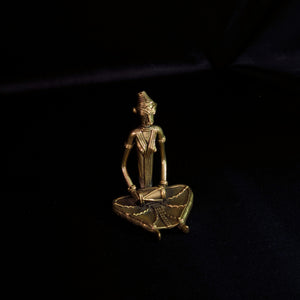 Handmade Dhokra - Sitting Musician with Dhol