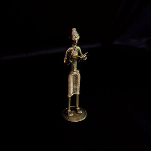 Handmade Dhokra Tribal Man Reading
