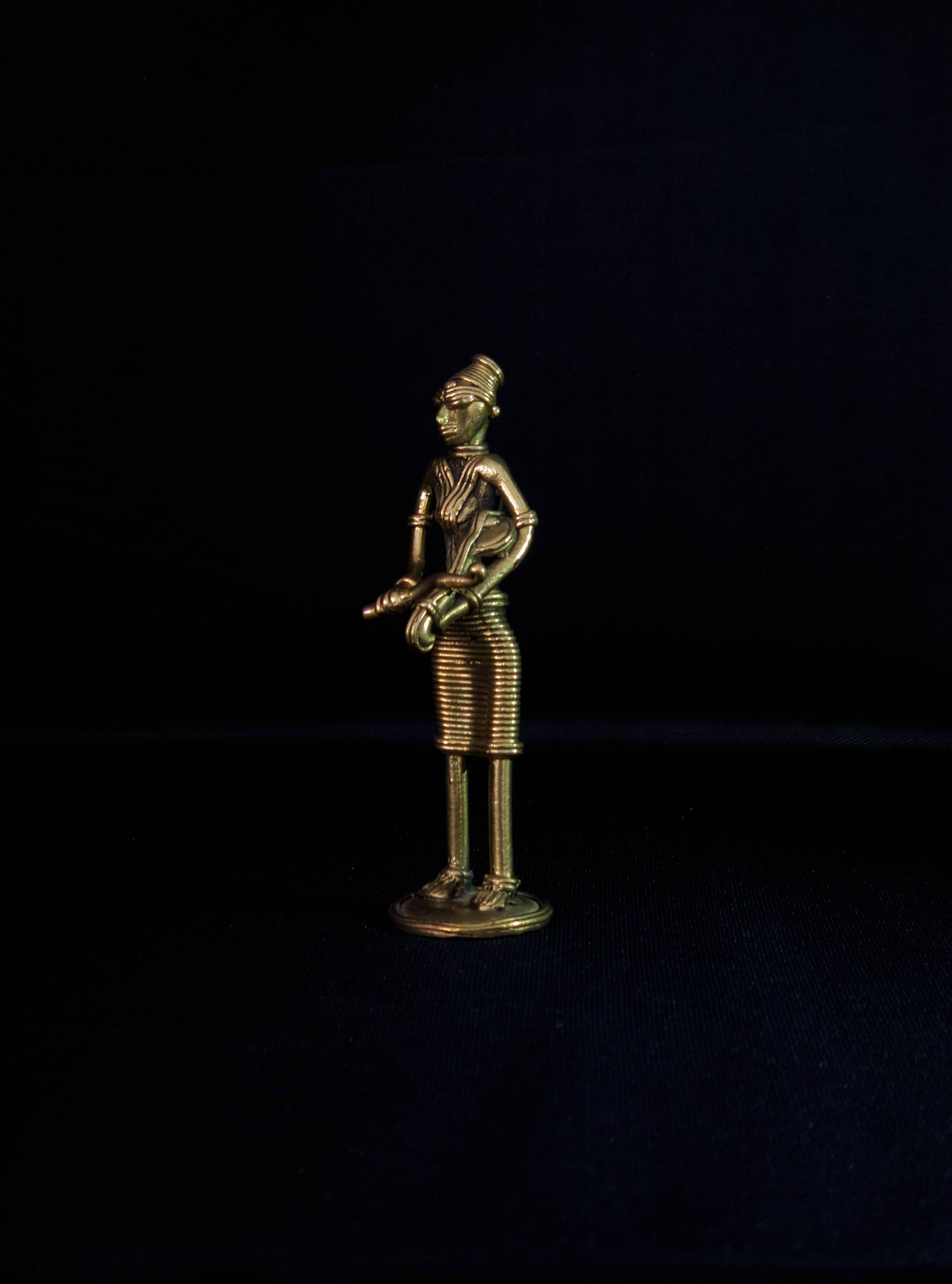Handmade Dhokra - Standing Musician with Kendra