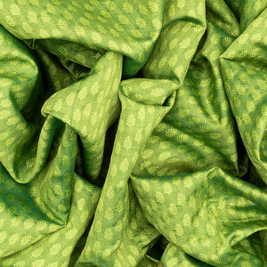 Cardamom Green Handloom Poly Cotton Saree With Floral Motifs-Cardamom Green