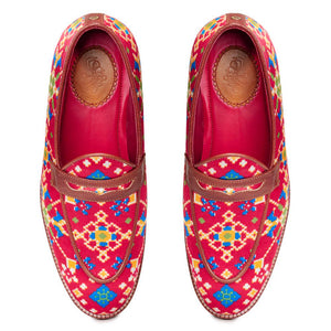 Patola Loafers Men - Crimson