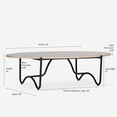 Peggy Outdoor Oval Coffee Table by Sarah Sherman Samuel