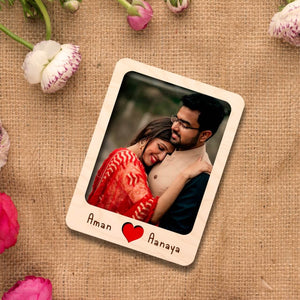Personalized Couple Wooden Fridge Magnet