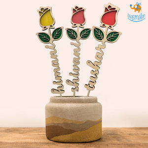 Personalized Wooden Rose