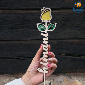 Personalized Wooden Rose