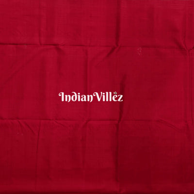 Brick Red Contemporary Floral Odisha Handloom Silk Saree with Lotus Pallu