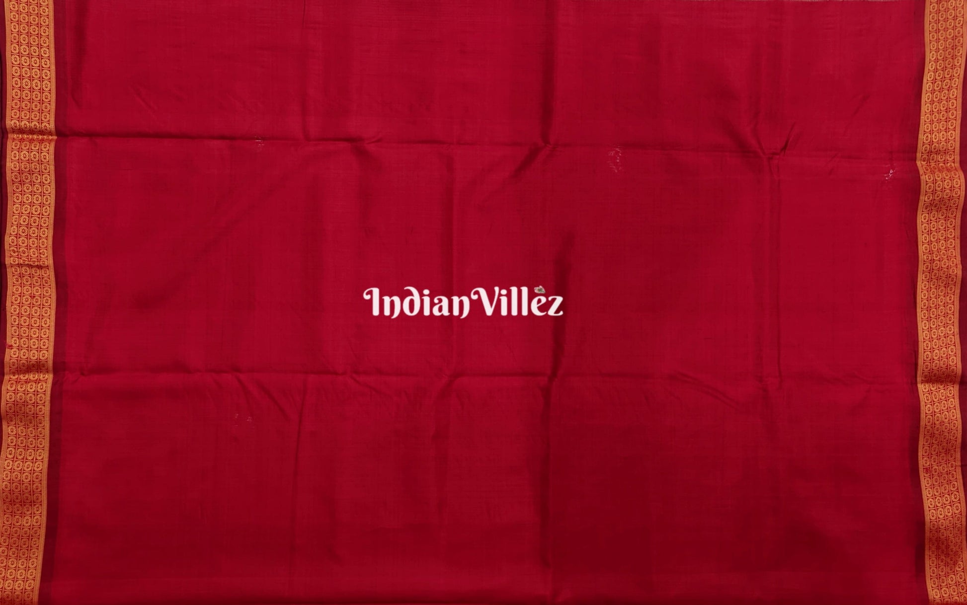 Brick Red Contemporary Floral Odisha Handloom Silk Saree with Lotus Pallu