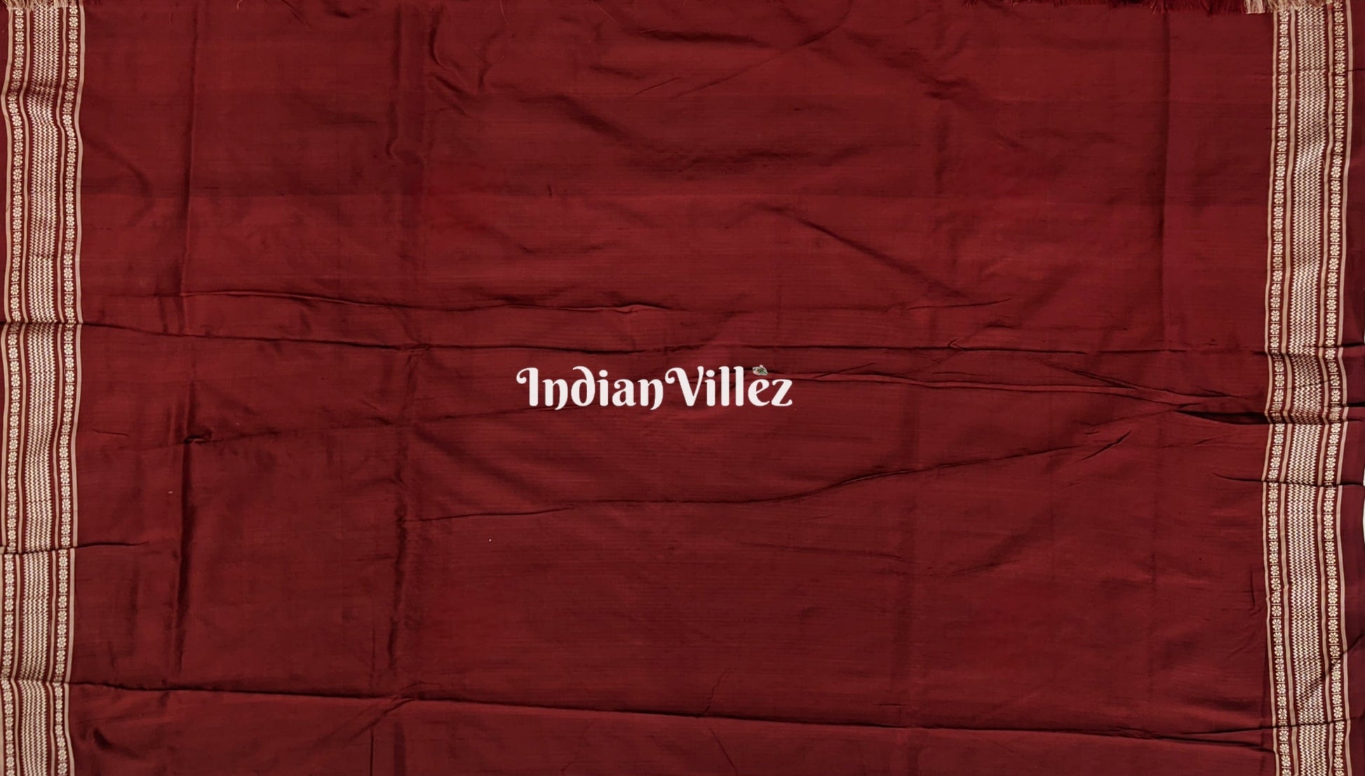 Maroon Creeper Design Natural Dyed Sambalpuri Silk Saree