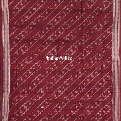 Maroon Creeper Design Natural Dyed Sambalpuri Silk Saree