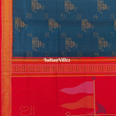 Blue Boita Odisha handloom Sambalpuri Ikat Silk saree
