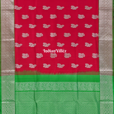 Pink & Green Venkatagiri Silk Saree