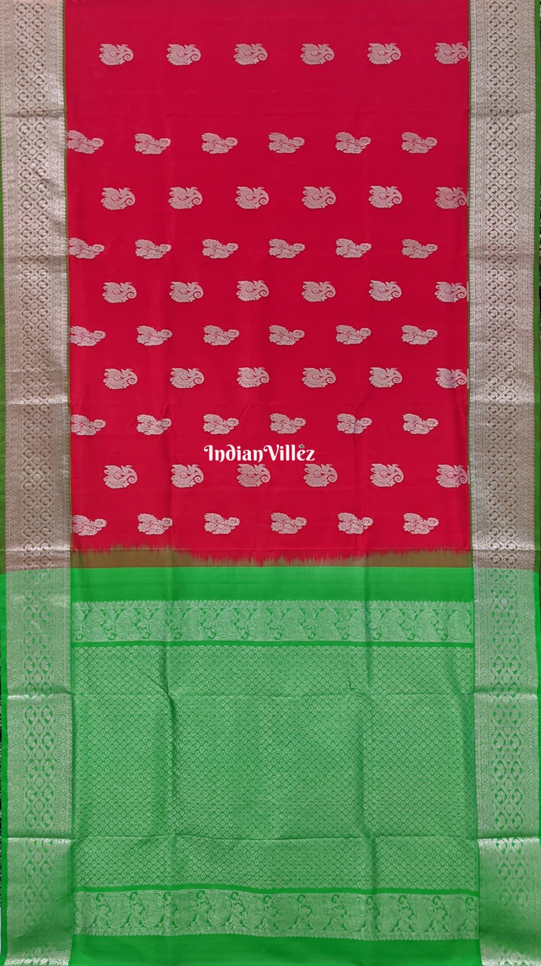 Pink & Green Venkatagiri Silk Saree