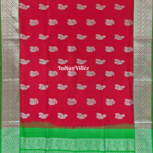 Pink & Green Venkatagiri Silk Saree