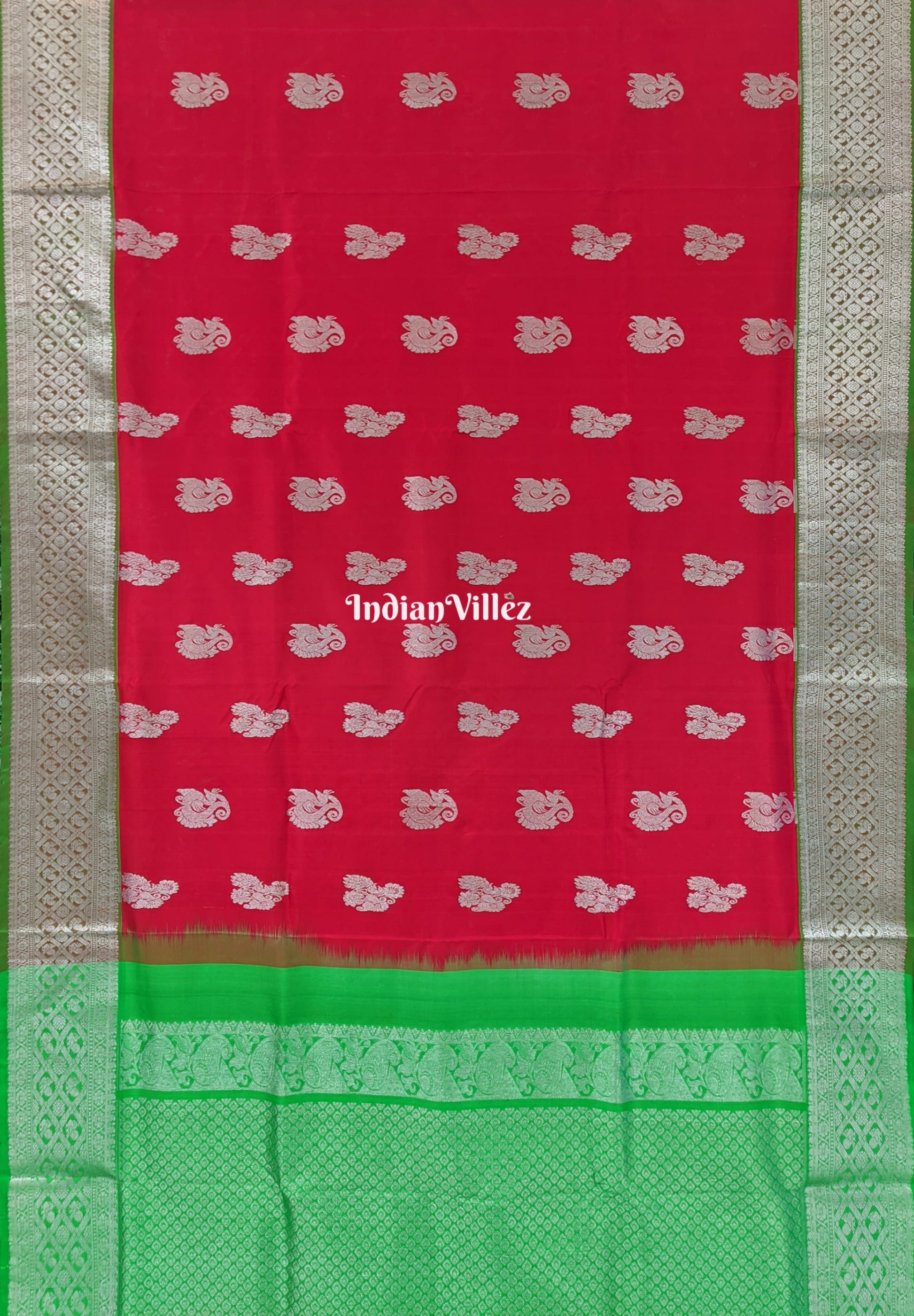 Pink & Green Venkatagiri Silk Saree