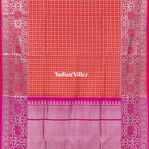 Orange Venkatagiri Silk Saree