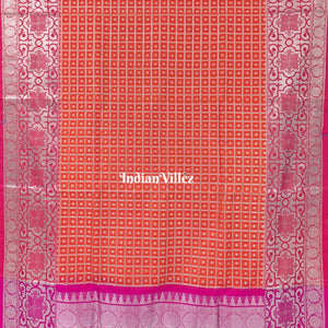 Orange Venkatagiri Silk Saree