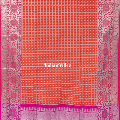 Orange Venkatagiri Silk Saree