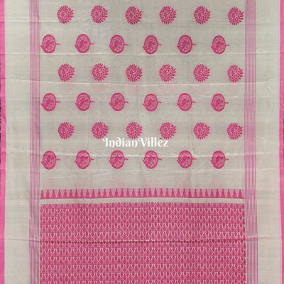 Pearl White South Handloom Venkatagiri Silk Saree