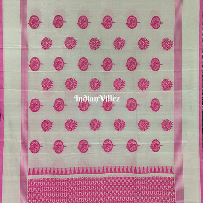 Pearl White South Handloom Venkatagiri Silk Saree