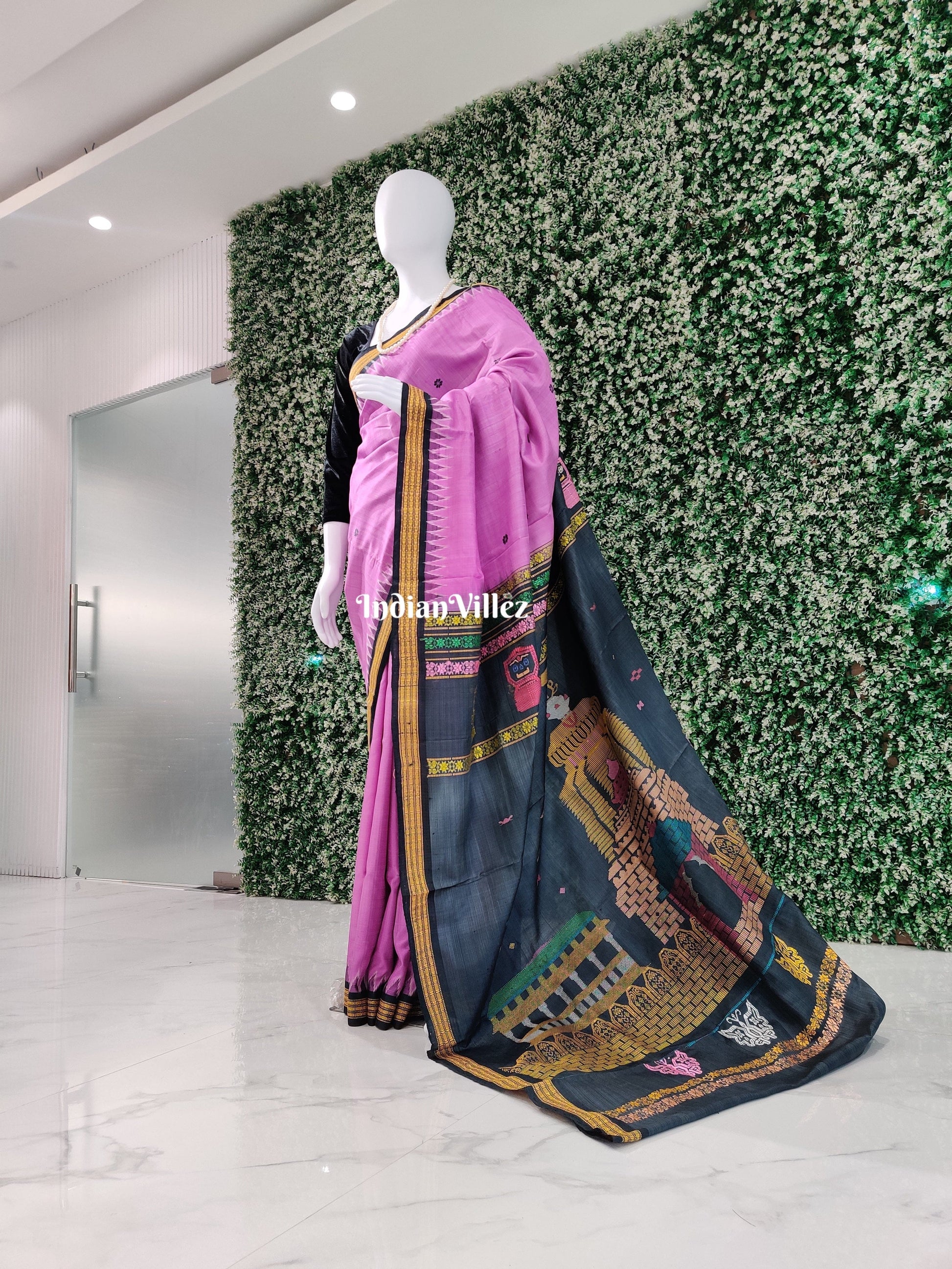 Lord Jagannath Temple Themed Gopalpur Tussar Silk Saree