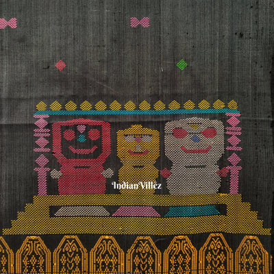 Lord Jagannath Temple Themed Gopalpur Tussar Silk Saree