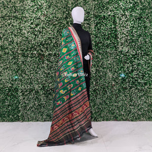 Green Nabakothi Odisha Handloom Silk Dupatta