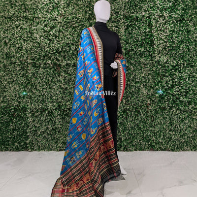 Blue Nabakothi Odisha Handloom Silk Dupatta