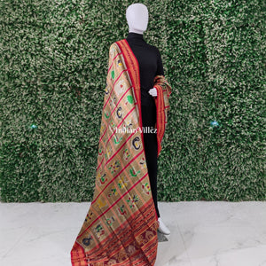 Beige Nabakothi Odisha Handloom Silk Dupatta