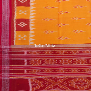 Yellow Mayura Chandrika Odisha Handloom Khandua Silk Saree