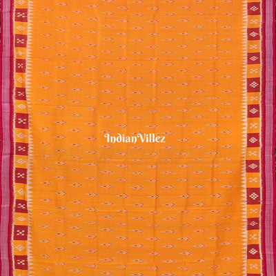 Yellow Mayura Chandrika Odisha Handloom Khandua Silk Saree